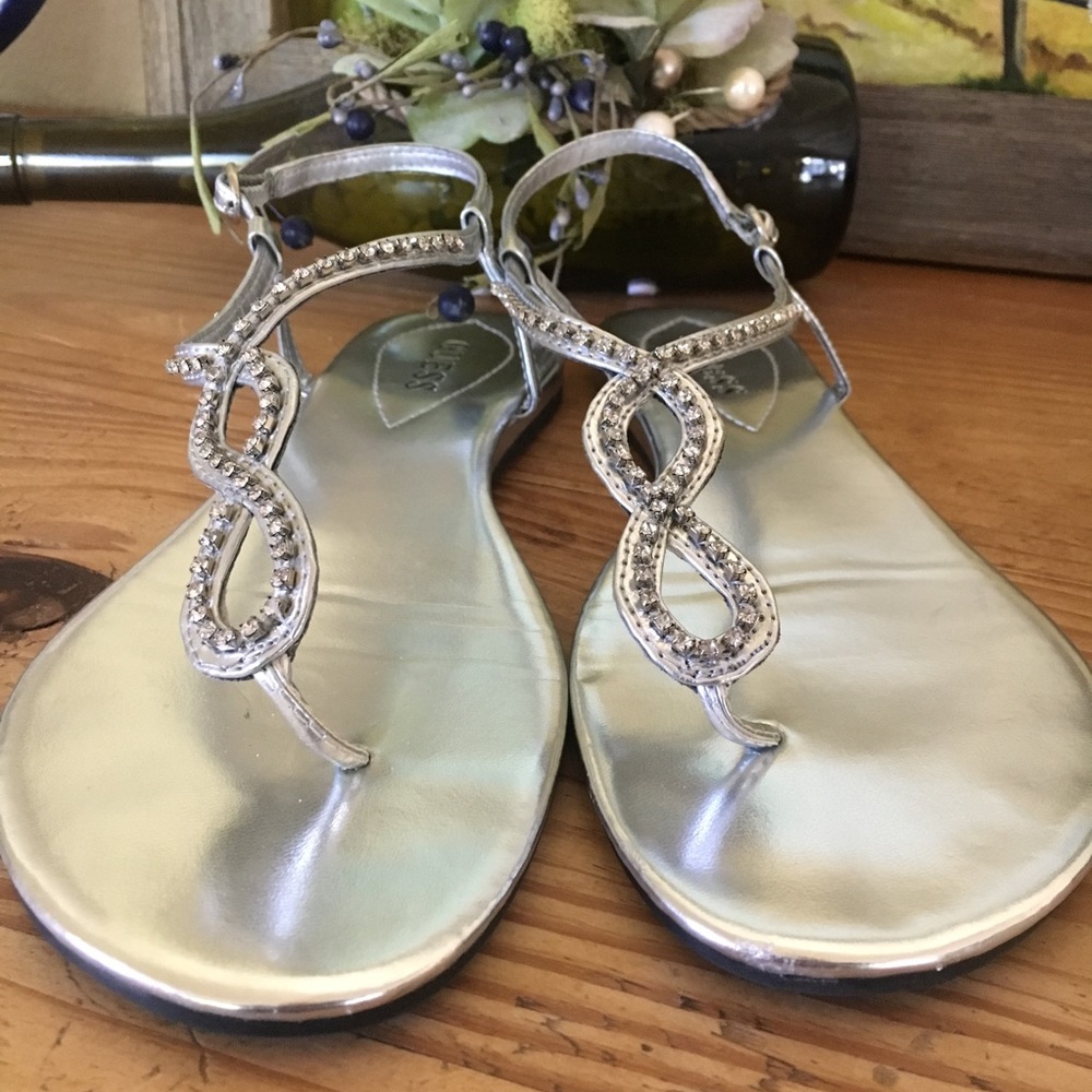 Guess silver sparkly sandals
